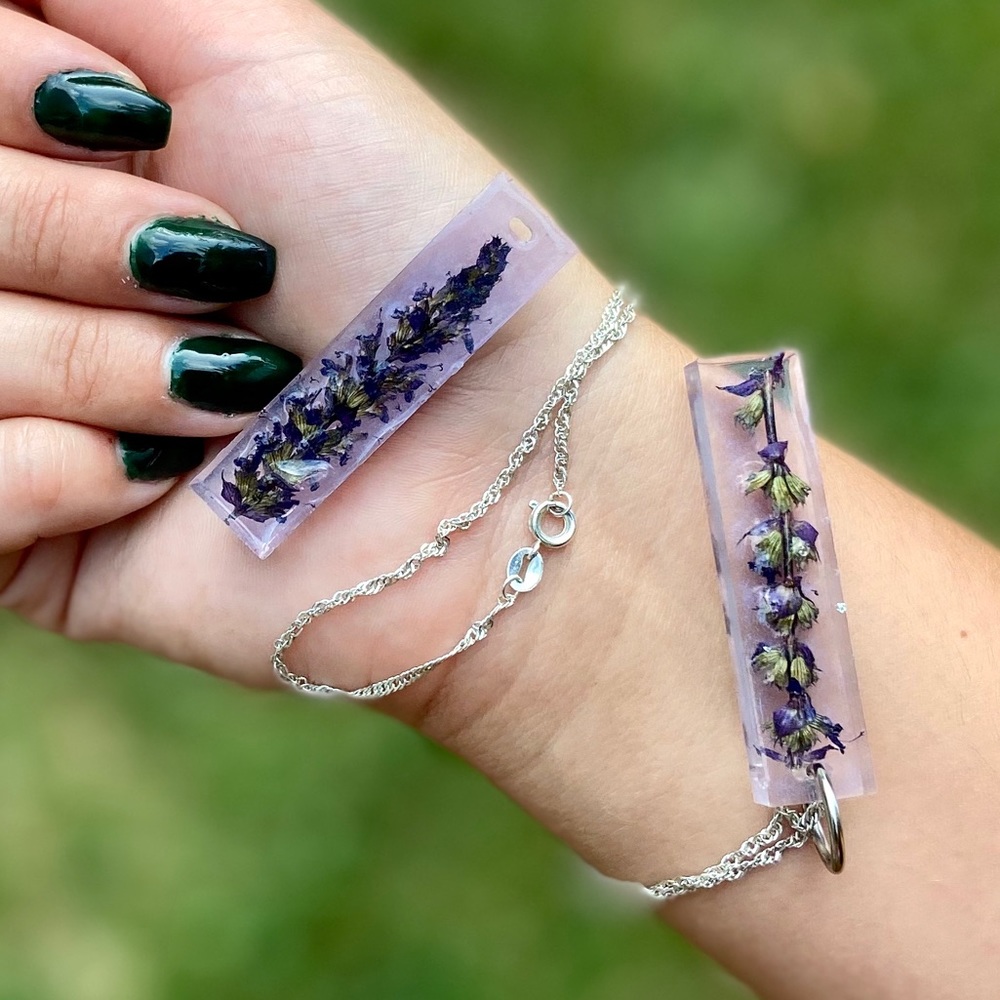Handmade flower necklace-Real Silver